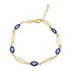 Pulsera Ojo Turco-Oro bajo-Resina Azul-PU8080 conpiedra