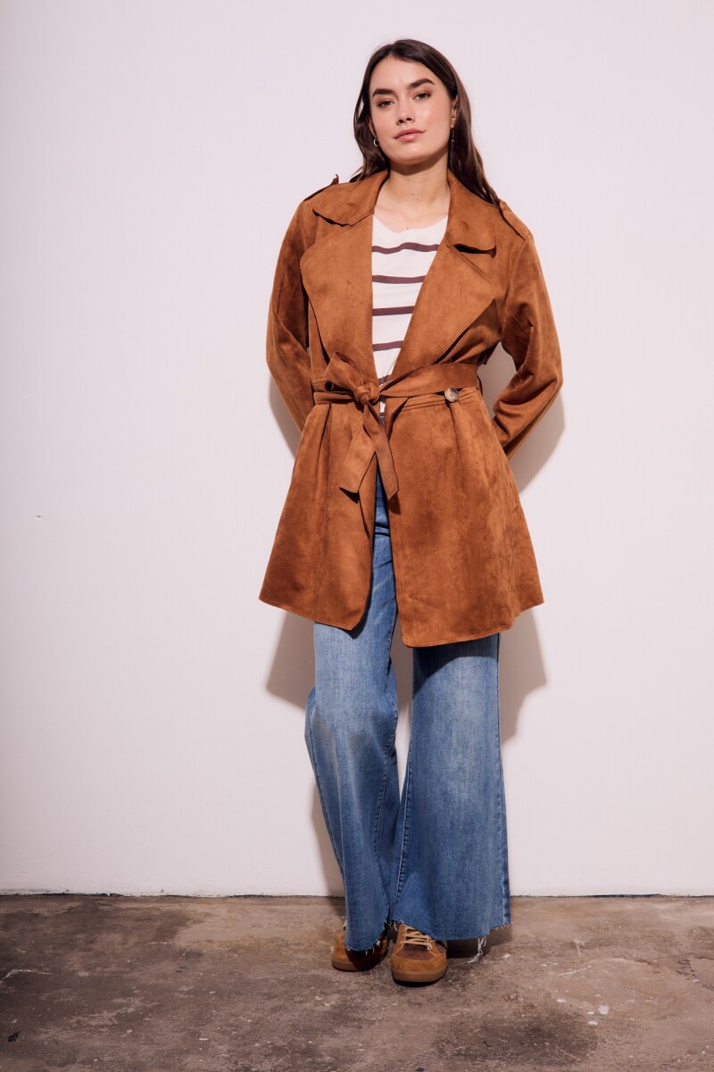 Trench Gamuza Vegana Camel