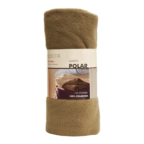 Manta Polar Frazada de 1 Plaza 127x152cm Varios Colores Caqui