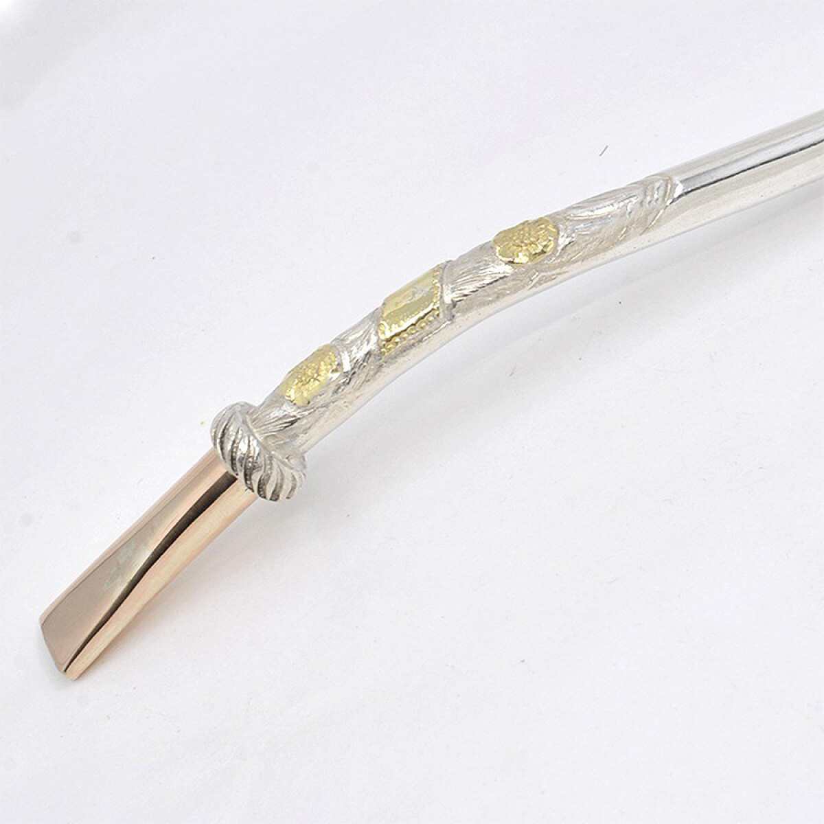 Bombilla plata y oro gruesa 