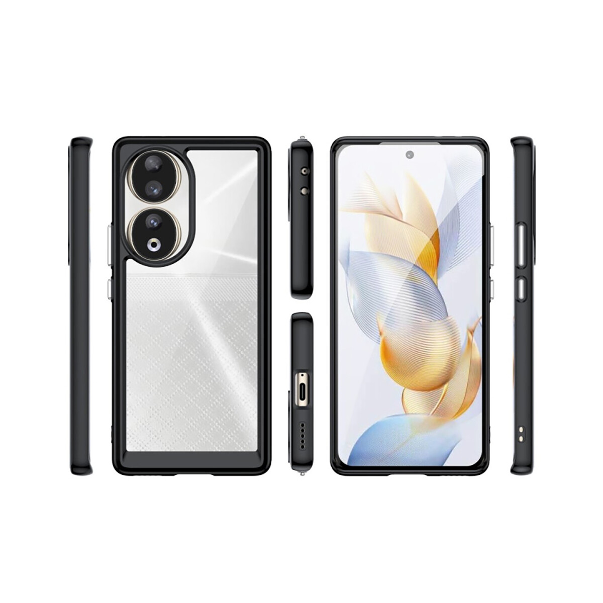 Case Transparente con Borde de Color Honor 90 Black