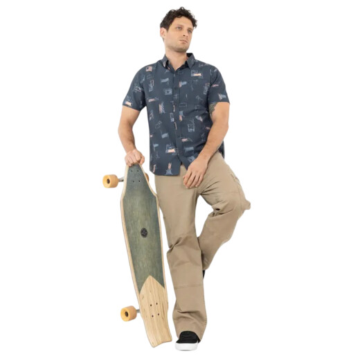 Camisa Volcom Acid Jazz Stoney - Azul Camisa Volcom Acid Jazz Stoney - Azul
