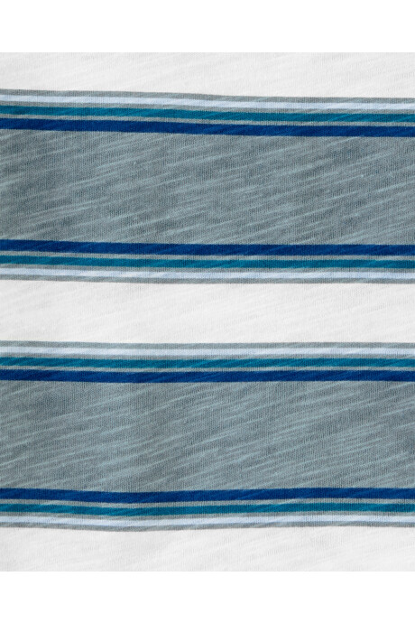 Remera henley de algodón, diseño a rayas. Talles 2-5T Sin color