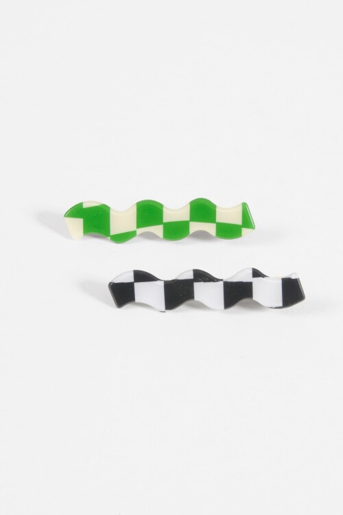 Set clips vichy wavy multicolor