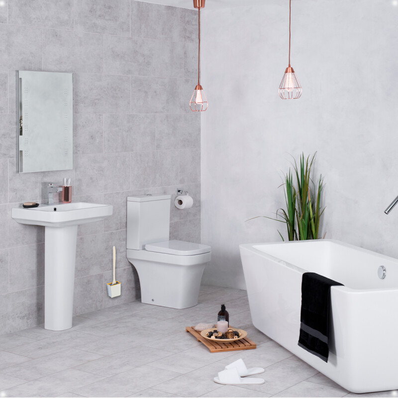 Cepillo Escobilla de Baño Con Cerdas de Silicona para Limpieza de Inodoro Water Blanco