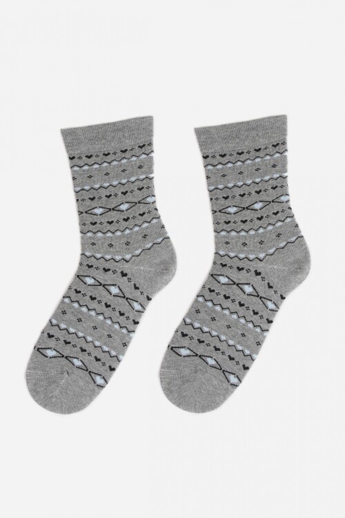 Medias jacquard gris