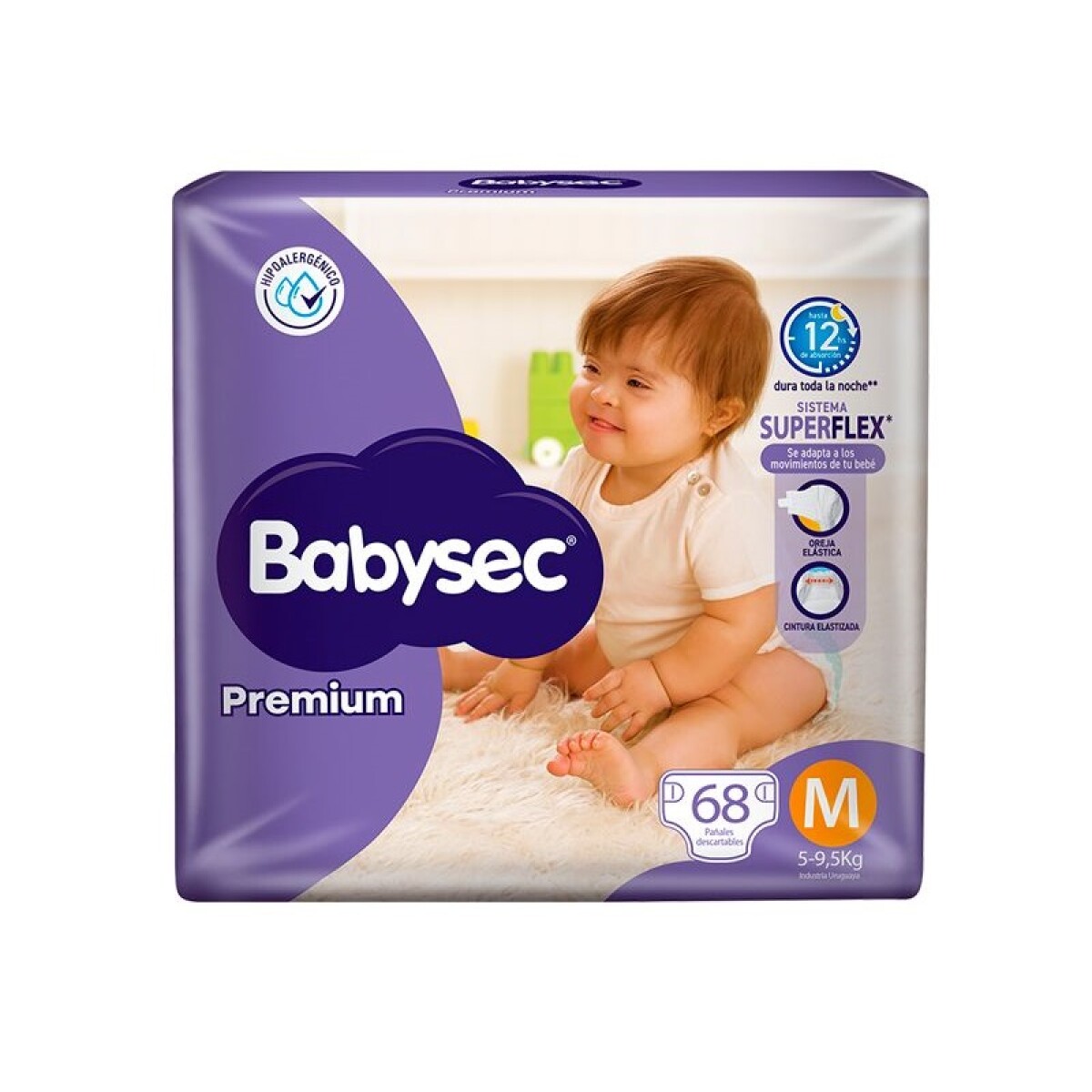 Pañales Babysec Premium Talle M 68 Uds. 