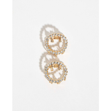 Set De Broches Con Strass Combinacion Bicolor