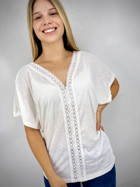 T-SHIRT SLOWLY 2412 BLANCO