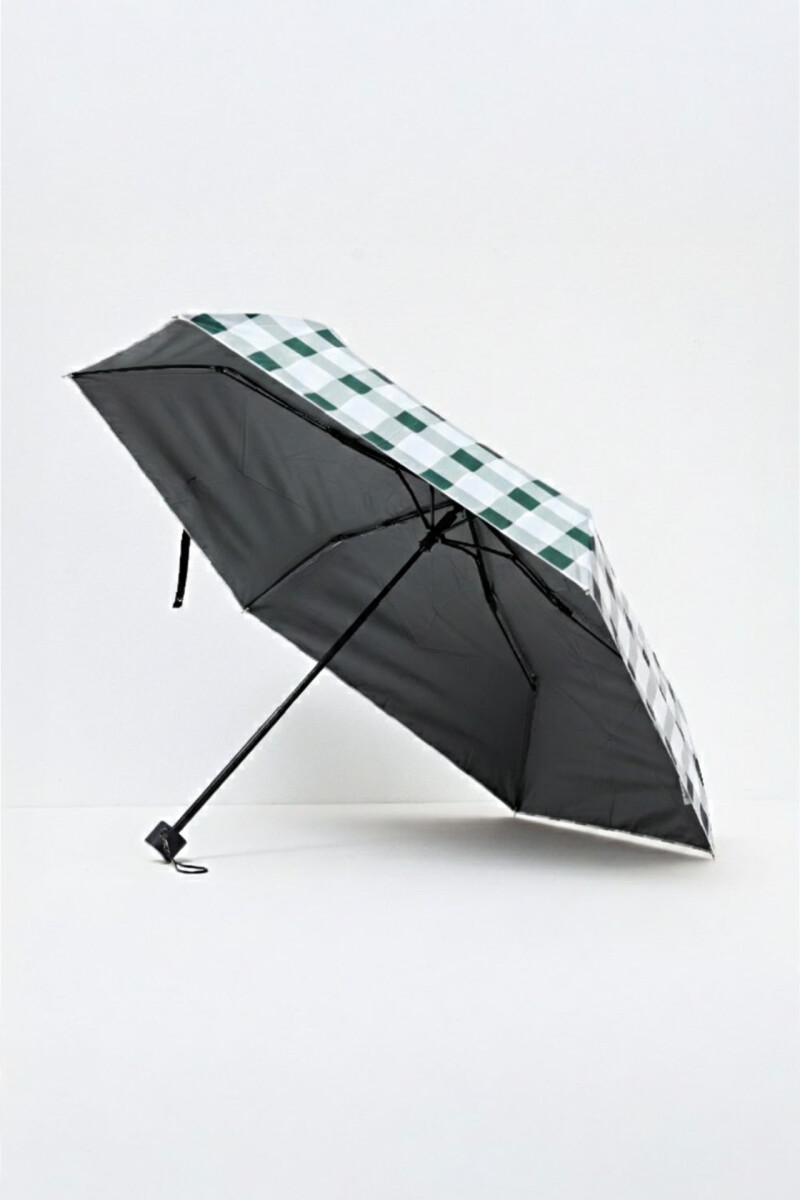 Paraguas cuadros verde