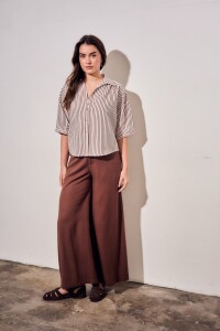 Camisa Rayada Burdeos