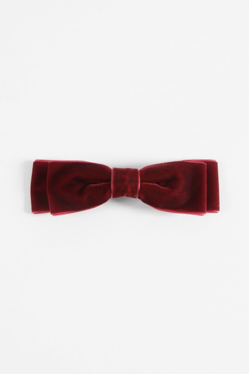 Broche moña terciopelo bordo