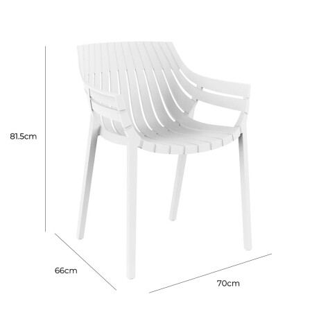 Silla Sillón Hilton Interior Exterior UV 150k Elegante Blanco