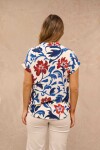 BLUSA MAGDA ESTAMPADO AZUL Y ROJO BLUSA MAGDA ESTAMPADO AZUL Y ROJO
