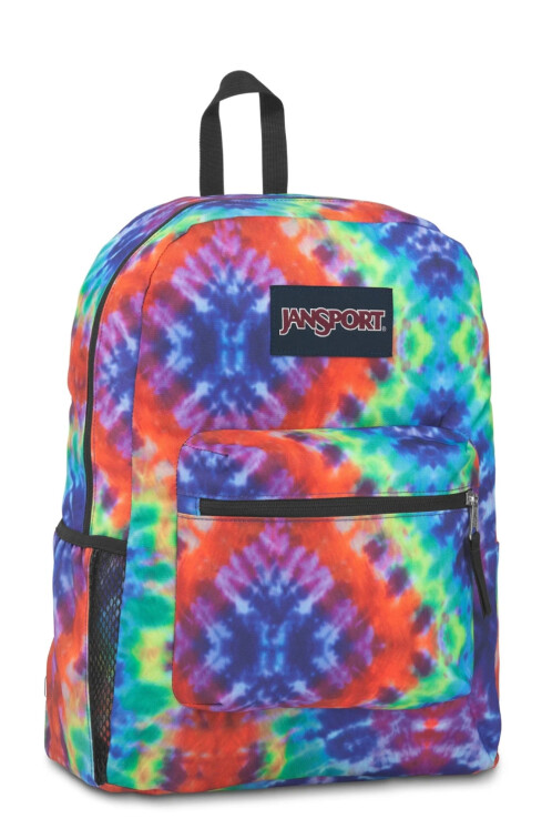 MOCHILA JANSPORT CROSS TOWN RED MULTI HIPPIE DAYS