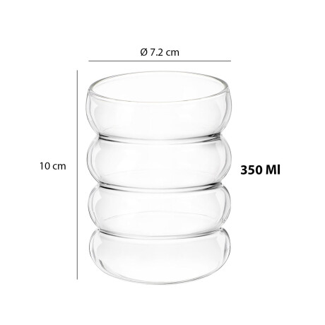 Vaso Rings de 350Ml para Agua Refresco Bebidas en Vidrio Transparente