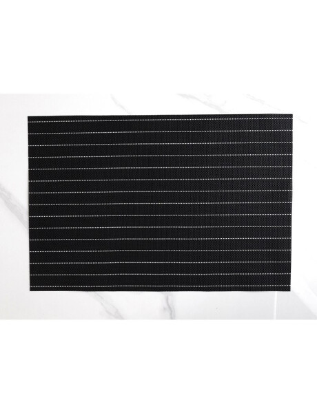 INDIVIDUAL PVC RAYAS BLANCAS 45x30CM NEGRO INDIVIDUAL PVC RAYAS BLANCAS 45x30CM NEGRO