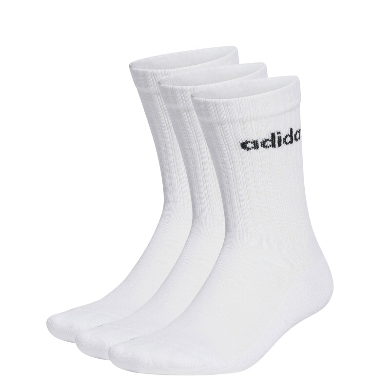 Medias Unisex Adidas x3 Linear Caña Alta Blanco