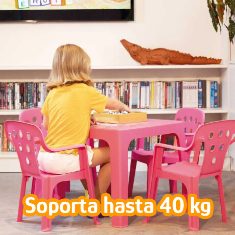 Set X4 Sillas Infantiles Apoya Brazos 40kg Protección UV Rosa