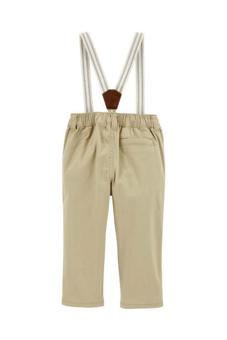 Pantalón de sarga, con tiradores, khaki Pantalón de sarga, con tiradores, khaki