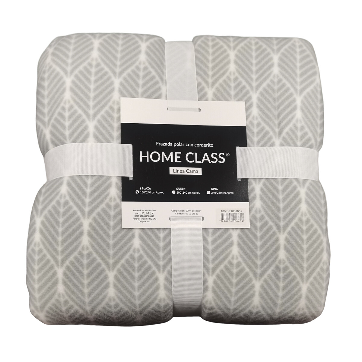 Frazada Corderito King Size Home Class 240 x 260 cm - ARABESCO GRIS 