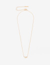 Cadena Corta con Dije Metal Collar Cadena Con Charm Rectangular - Dorado