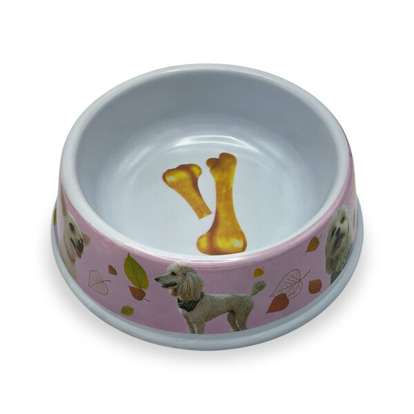 Plato Comida Agua Mascota Perros Gatos Comedero Bebedero Variante Color Rosa
