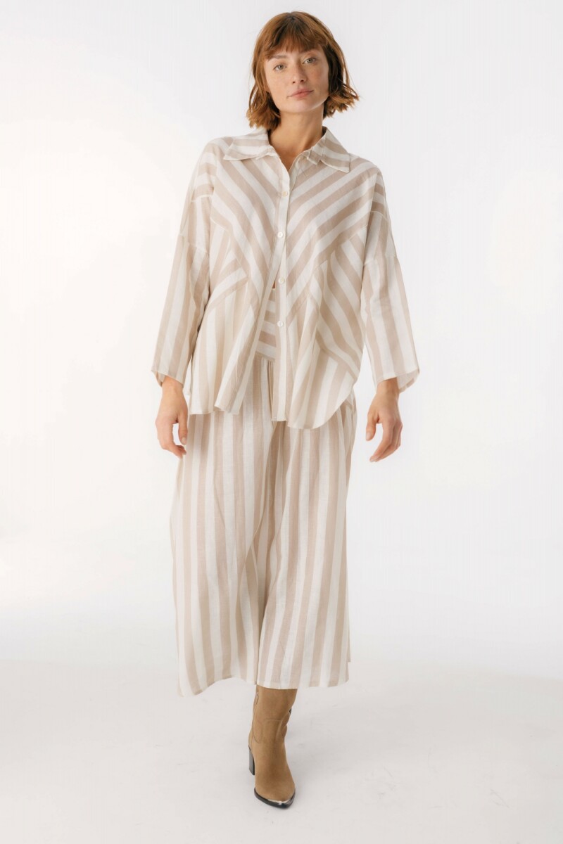 Camisa Zeia Rayas Beige