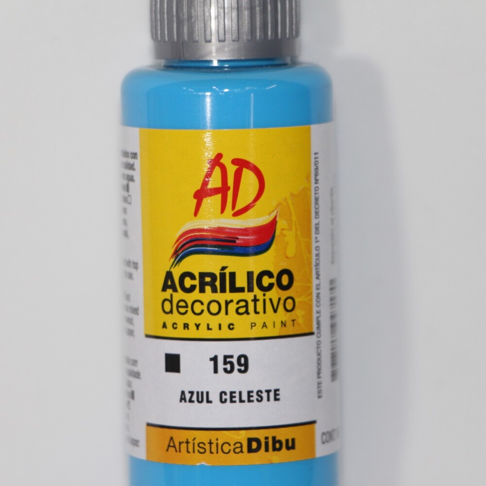 PINTURA ACRILICA ARTISTICA DIBU 60 ML. DIFERENTES COLORES COLOR AZUL CELESTE 159