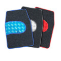 Alfombra De Auto Con Metalizado Set De 4 Piezas Azul