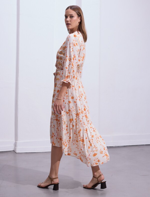 Vestido Gasa Print BEIGE/MULTI