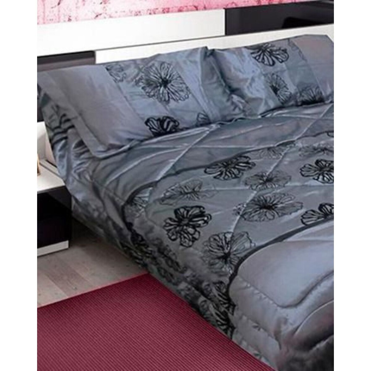 Colcha Cotton Flor Dorada 2 plazas sommier 2.25 x 2.45mts en brocato y gamuza 