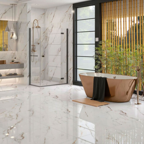 Cerámica Calacata Blanco Satinado 74X74Cm Piso GAMAS DE BLANCO