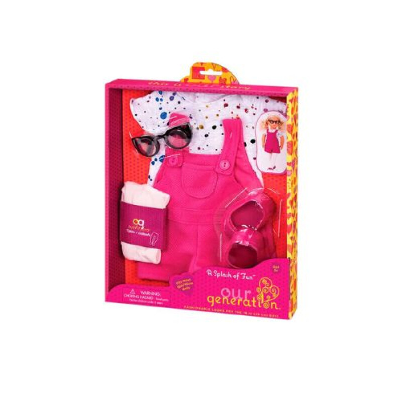 SET ROPA - ENTERITO FUSCIA Y LENTES - OUR GENERATION Set Ropa - Enterito Fuscia Y Lentes - Our Generation