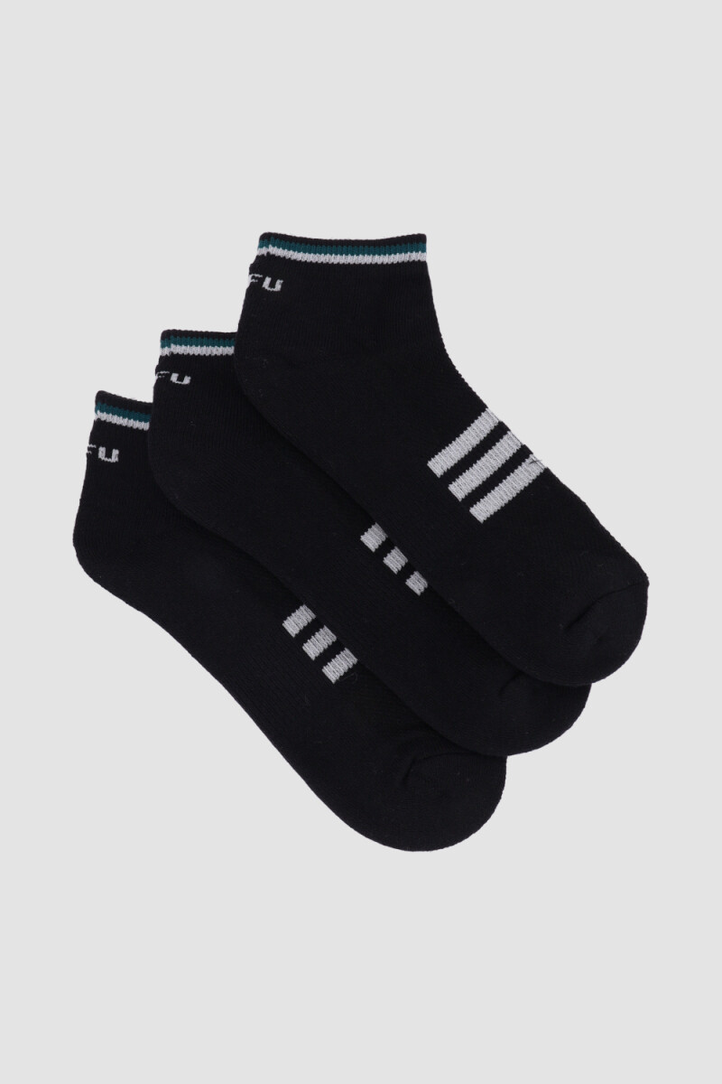 Pack x3 half terry ciclista dama mor Negro