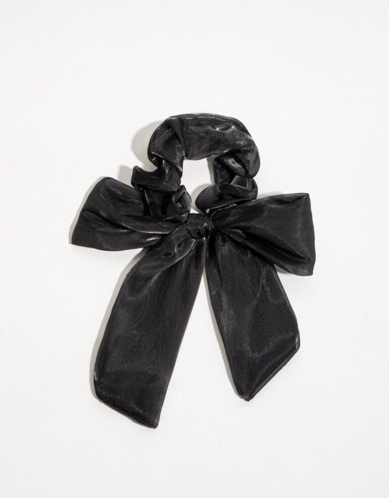 Skunzies Moño Scrunchie Con Moño - Negro