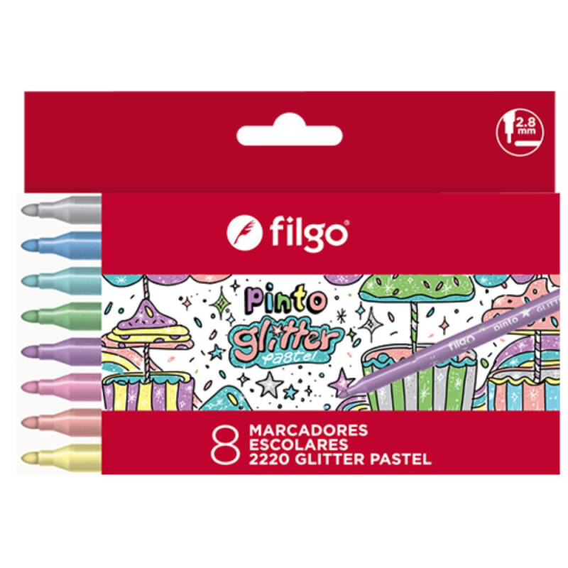 Filgo marcador pinto 2220 estuche x8 glitter pastel Filgo Marcador Pinto 2220 Estuche X8 Glitter Pastel