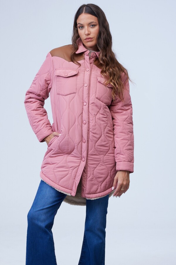 Campera Abrigo Capitoneada ROSA