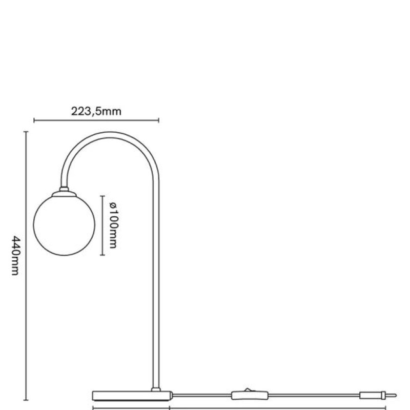 VELADOR DE MESA MACADAMIA ALUMINIO 440MM 1XG9 NEGRO VELADOR DE MESA MACADAMIA ALUMINIO 440MM 1XG9 NEGRO