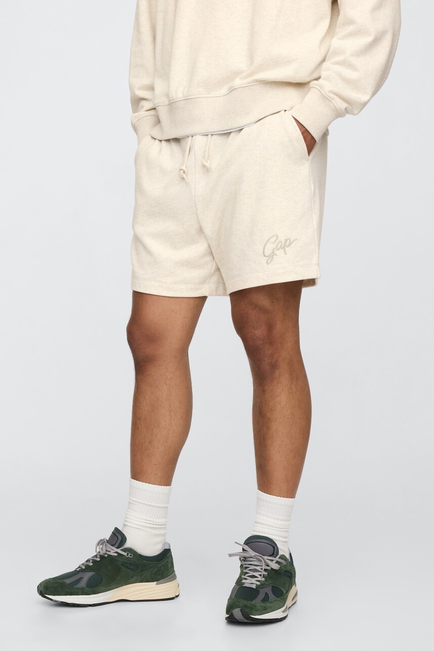 Short Deportivo Sin Felpa Logo Gap Hombre Oatmeal Heather