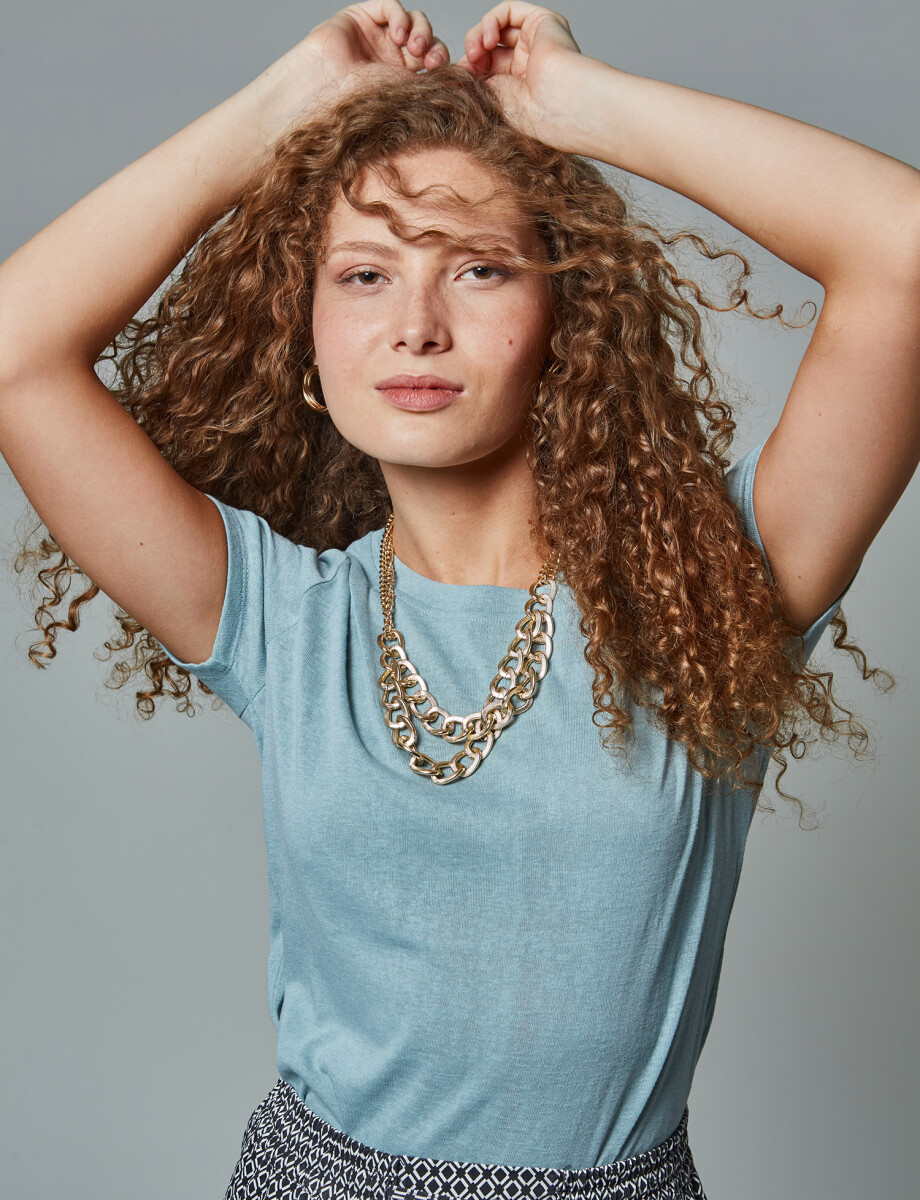 T-shirt slub verde musgo