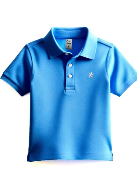 Remera tipo polo niño Celeste