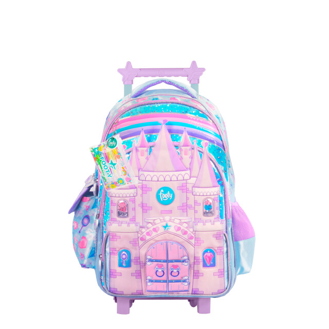 Mochila FOOTY Castillo 18" Con Carro Lila
