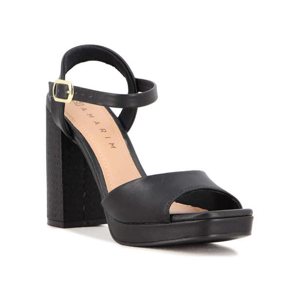 Ramarim Sandalia Con Pulsera Taco Cuadrado - Negro-negro Negro-negro