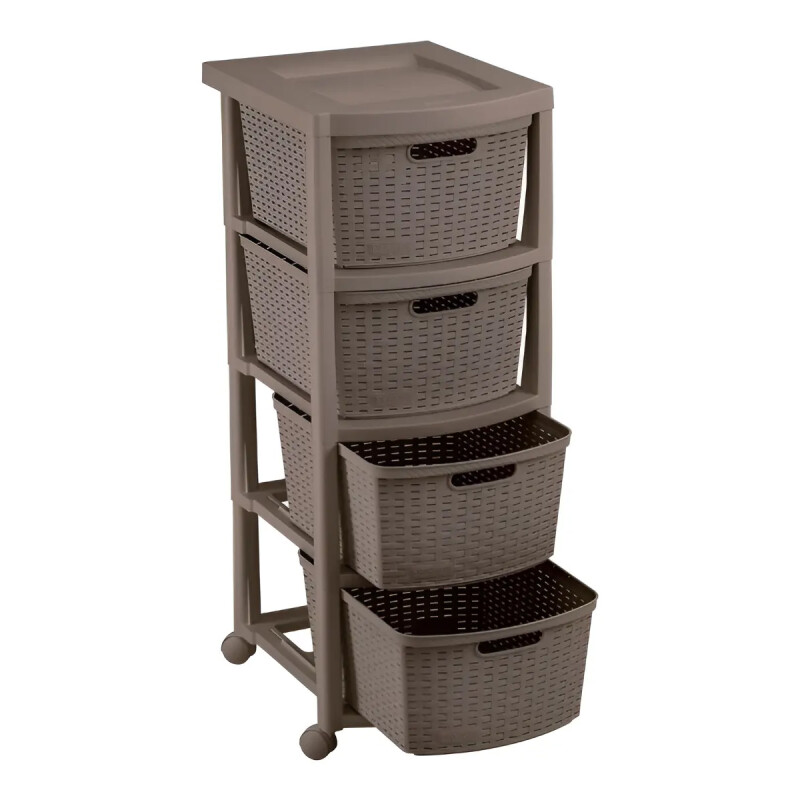 CAJONERA ORGANIZADOR GABETERO SIMIL RATAN 4 CAJONES RIMAX MOCCA CAJONERA ORGANIZADOR GABETERO SIMIL RATAN 4 CAJONES RIMAX MOCCA