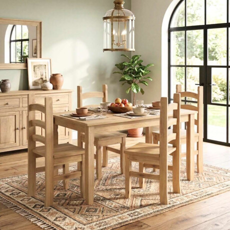 Juego De Comedor 4 Sillas Corona Madera Natural