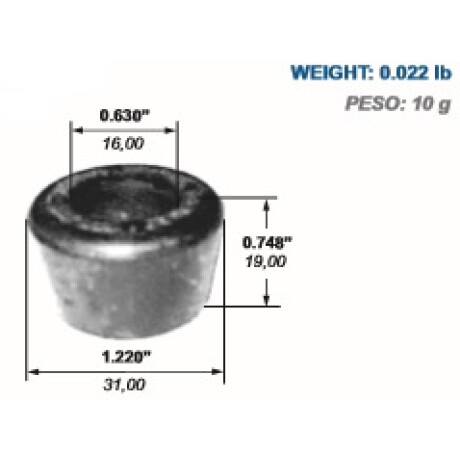 BUJE TOYOTA AMORTIGUADOR 5/8 - BUJE TOYOTA AMORTIGUADOR 5/8 -