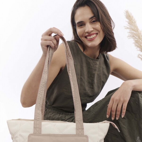Cartera Tote Combinada combinado c/ beige