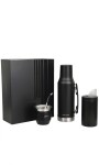 KIT CEBADOR MATE -TERMO -YERBERA -BOMBIL PREMIUM NEGRO