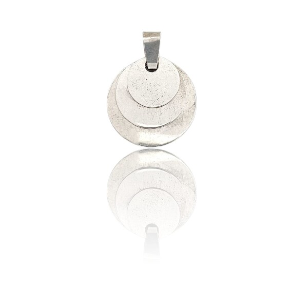 Dije triple circulo grabado - Plata 925 - Sin piedra-CP4605 sinpiedra